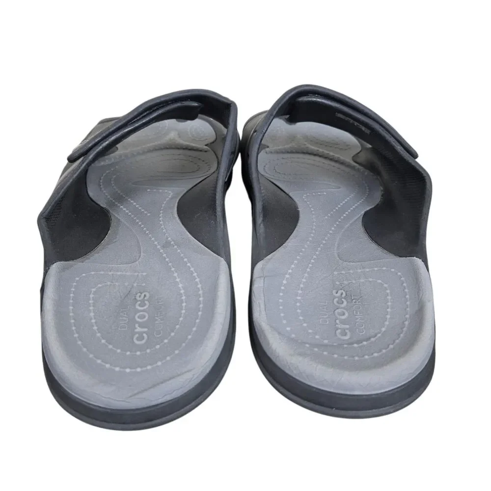 Crocs Modi Sports Slide Men's Sz 12 Black Gray Adjustable Comfort